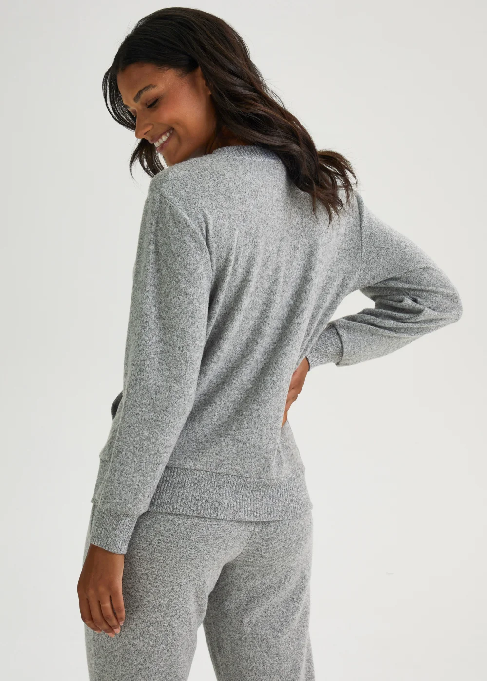 Grey Marl Lounge Top - Small Image 2