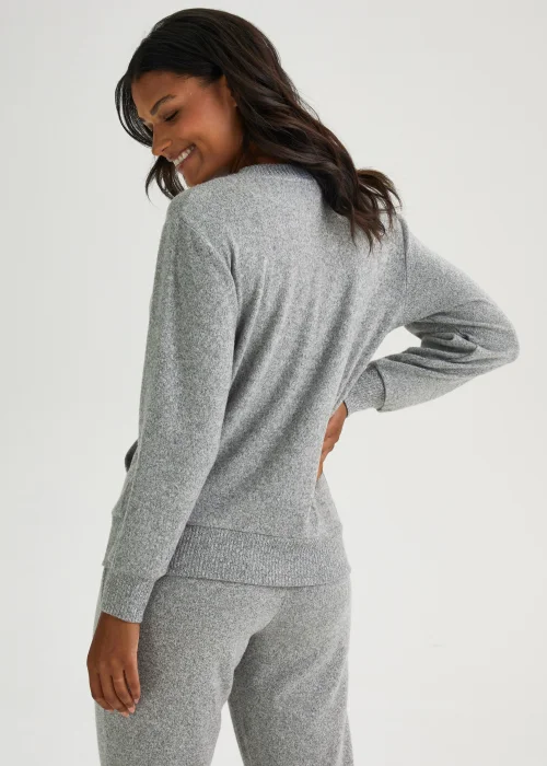 Grey Marl Lounge Top - Small Image 2