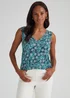 Papaya Petite Blue Paisley V-Neck Top - Size 6 Image 1