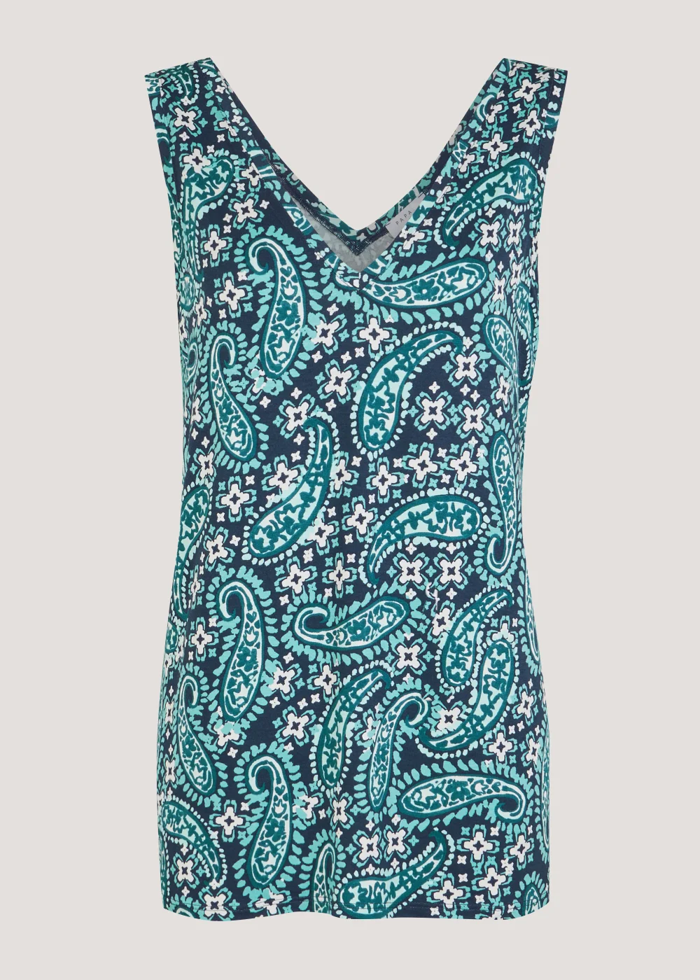 Papaya Petite Blue Paisley V-Neck Top - Size 6 Image 5