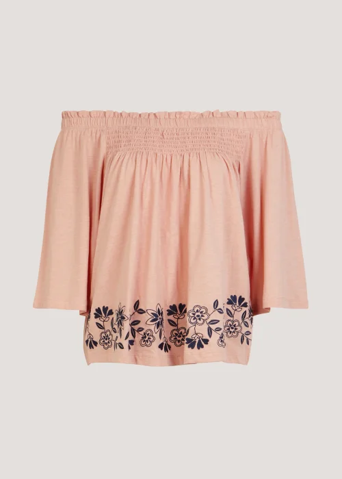 Papaya Petite Pink Embroidered Bardot Top - 6 Image 5
