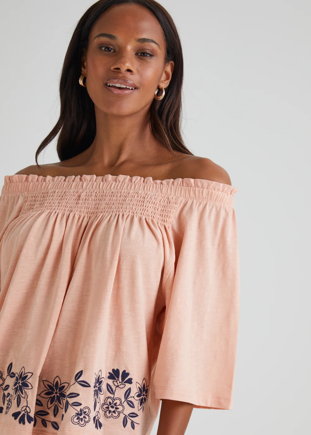 Papaya Petite Pink Embroidered Bardot Top - 6 Image 3