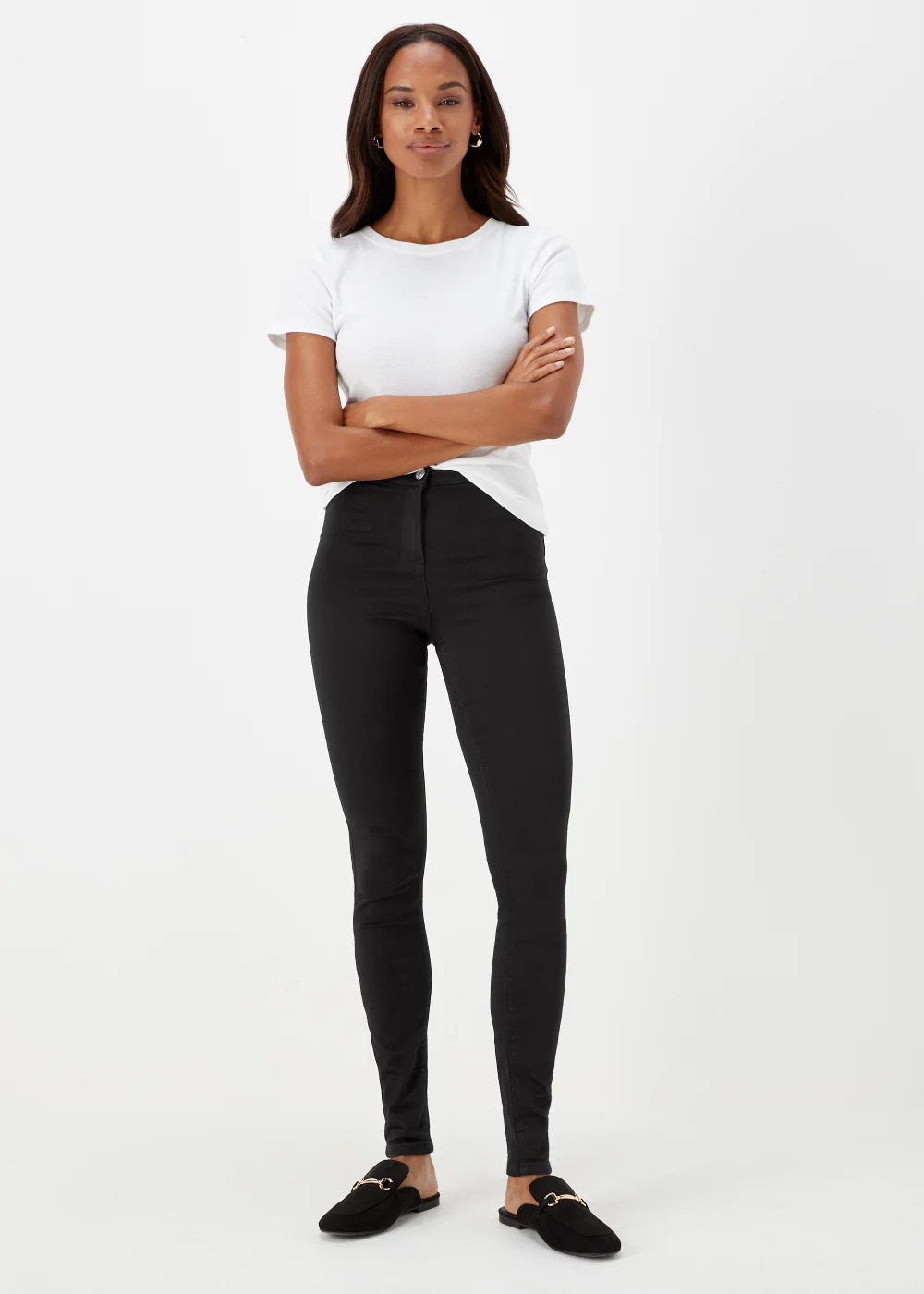 Jessie Black High Waisted Skinny Jeans (Long Length) - 8/L33 Image 1