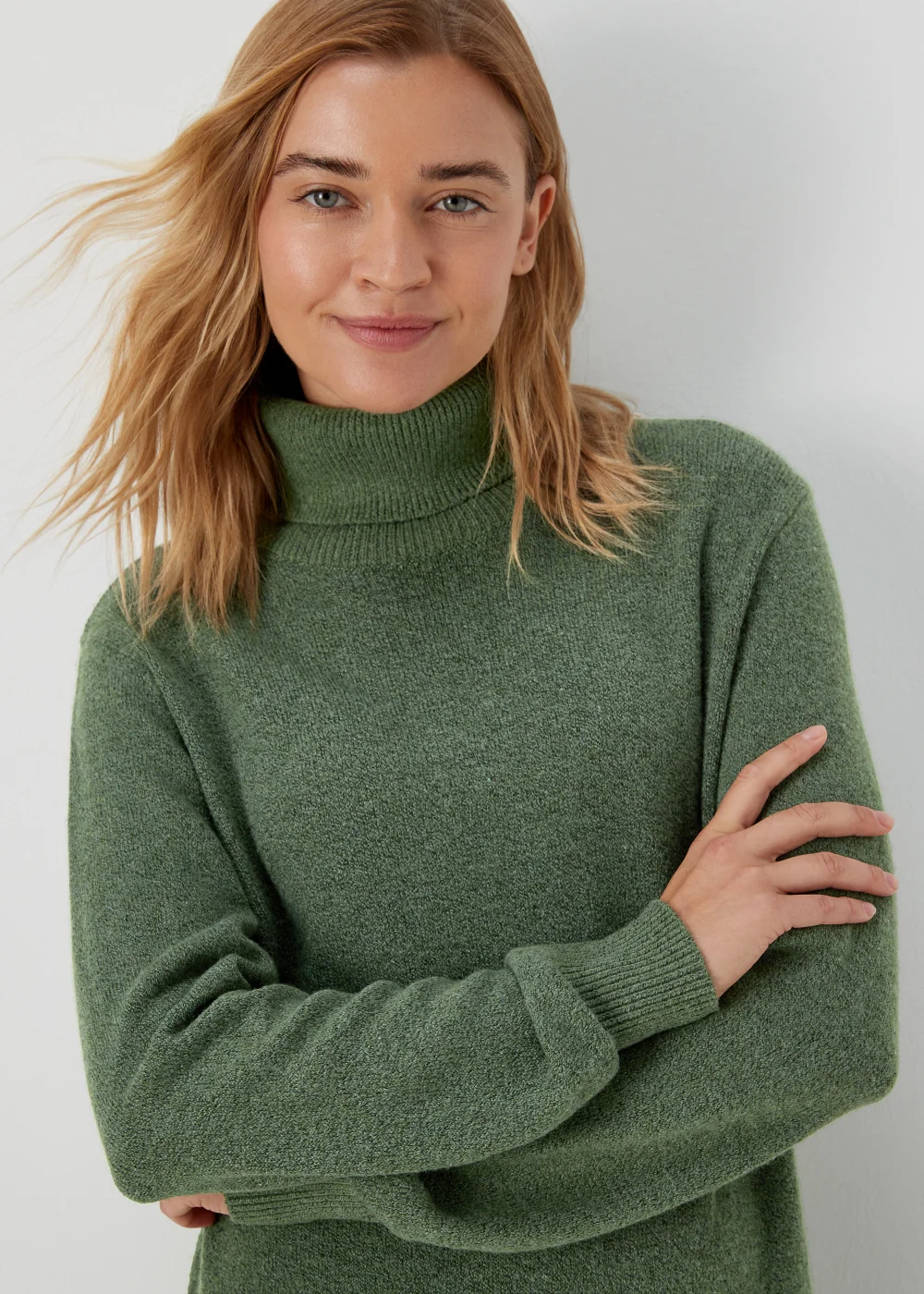Papaya Petite Green Roll Neck Knitted Dress - XS Image 3