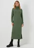 Papaya Petite Green Roll Neck Knitted Dress - XS Image 1
