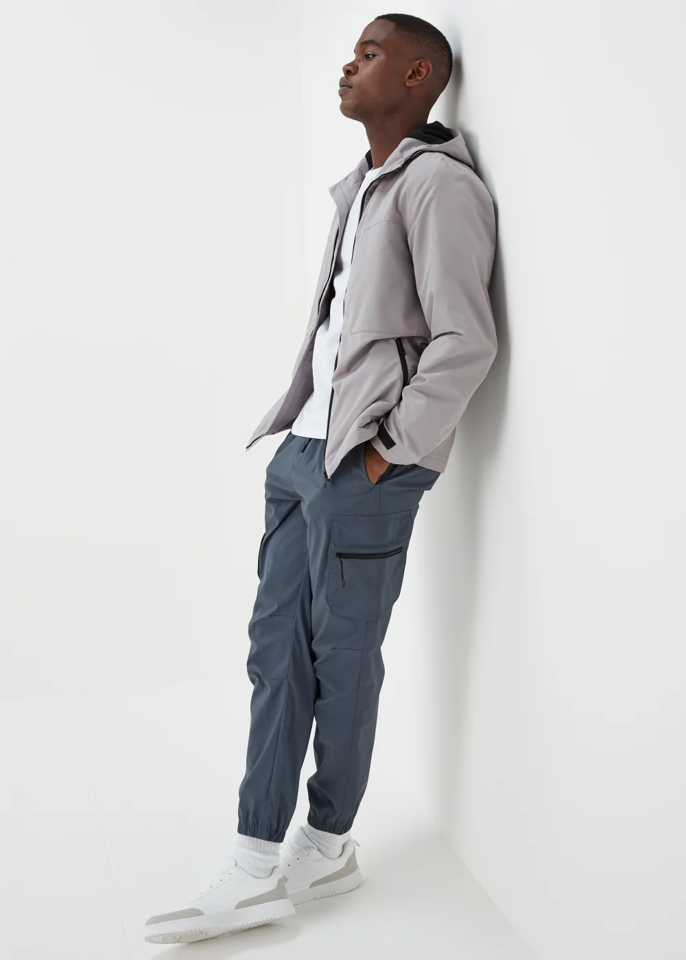 Light Grey Showerproof Fleece Windbreaker - S Image 4