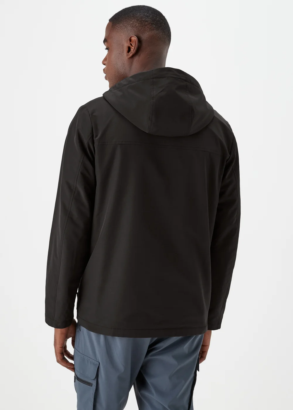 Black Showerproof Fleece Windbreaker - S Image 2