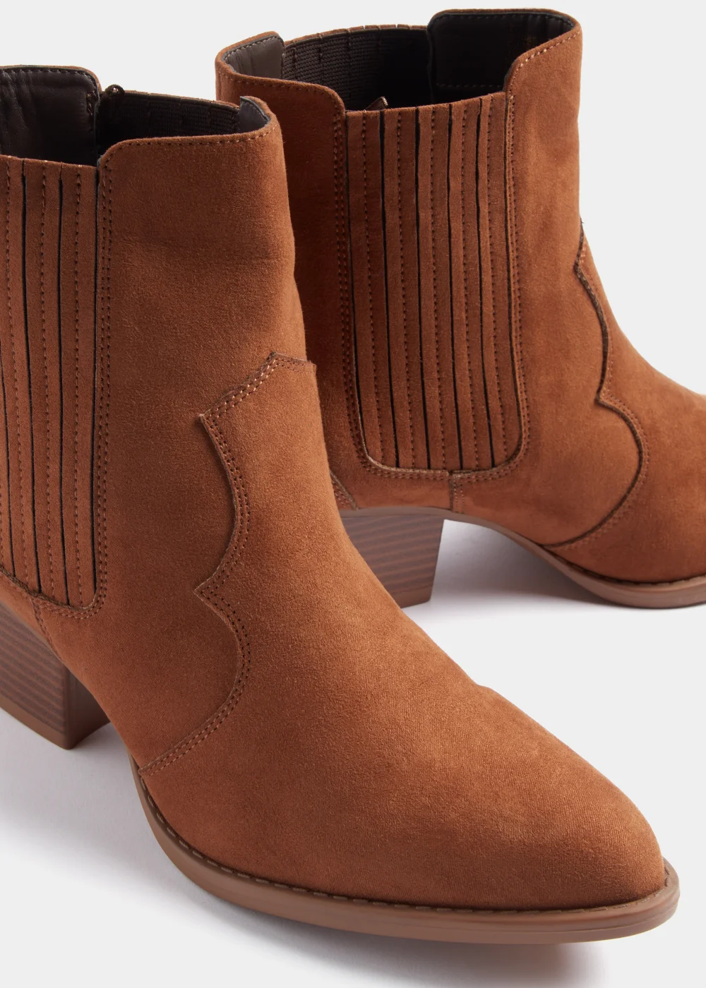 Tan Western Ankle Boots - Size 3 Image 2