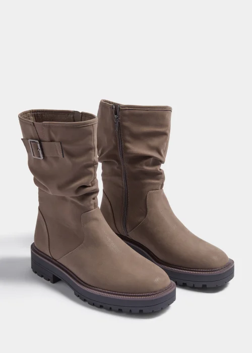 Taupe Slouch Cleated Boots - Size 3 Image 1