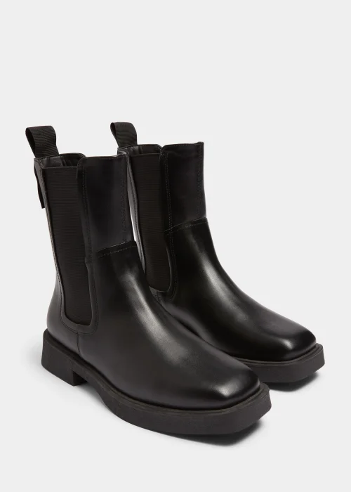 Black Square Toe Chelsea Boots - Size 3 Image 1