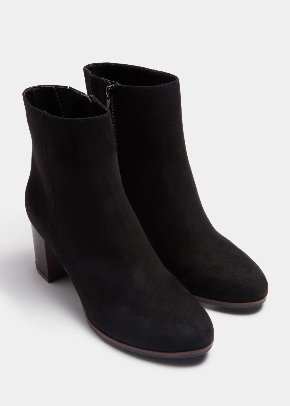 Black Stack Block Heeled Boots - Size 3 Image 1