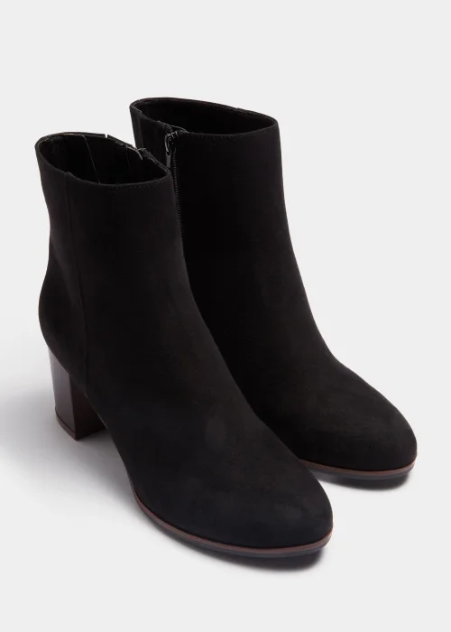 Black Stack Block Heeled Boots - Size 3 Image 1