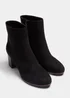 Black Stack Block Heeled Boots - Size 3 Image 1