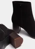 Black Stack Block Heeled Boots - Size 3 Image 2