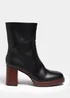 Black 70s Platform Boots - Size 3 Image 1