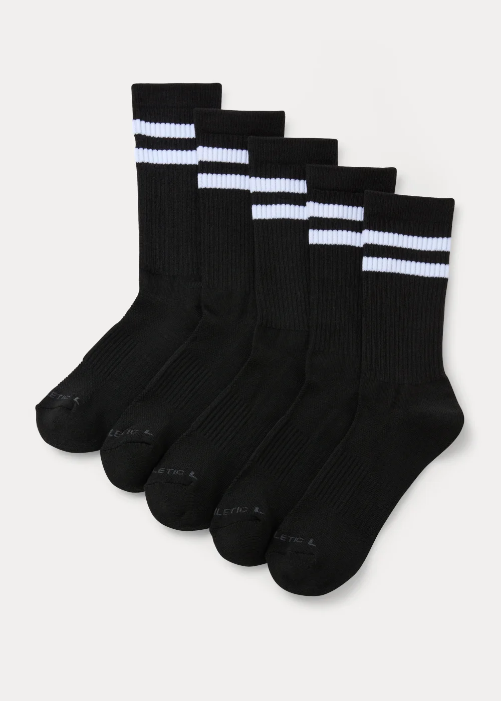 US Athletic 5 Pack Black Sports Socks - Size 12-14 Image 1