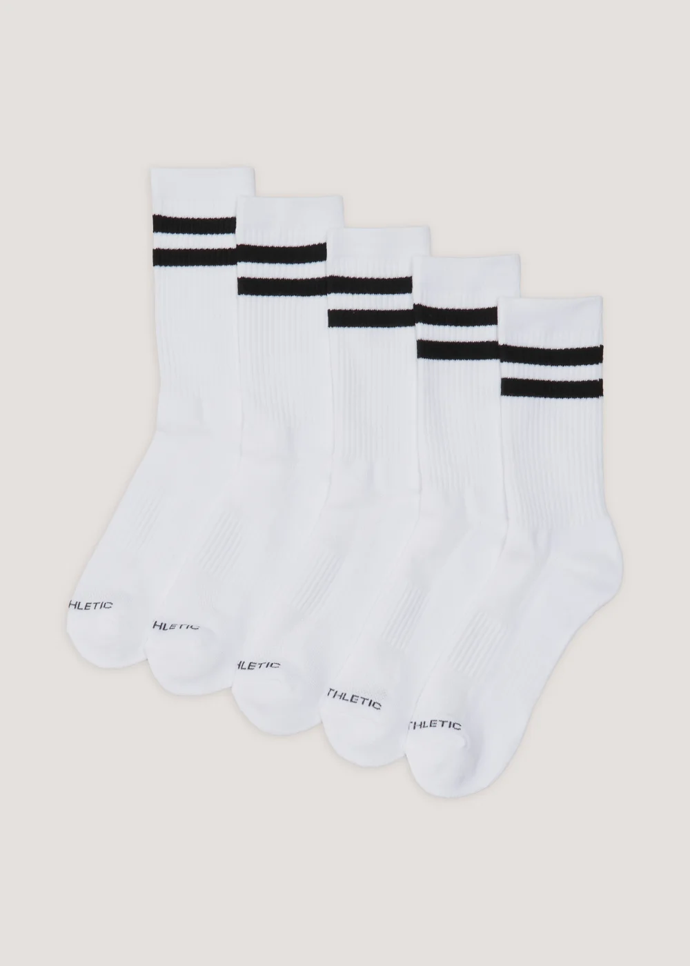 US Athletic 5 Pack White Sports Socks - Size 12-14 Image 1