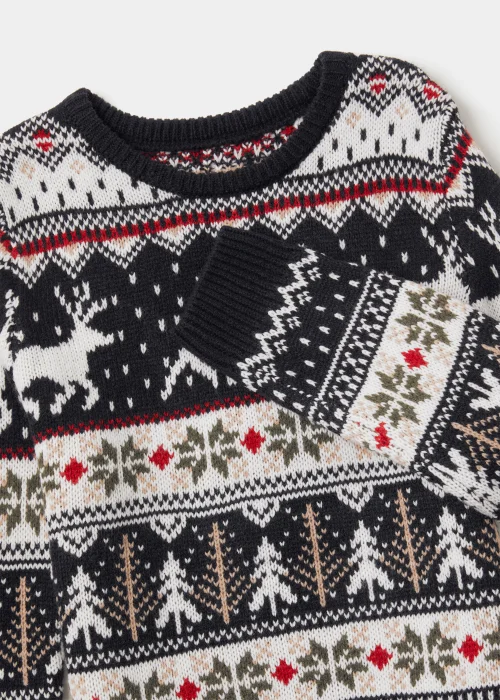 Boys Navy Fair Isle Knitted Christmas Jumper (4-13yrs) - 4 Yrs Image 2