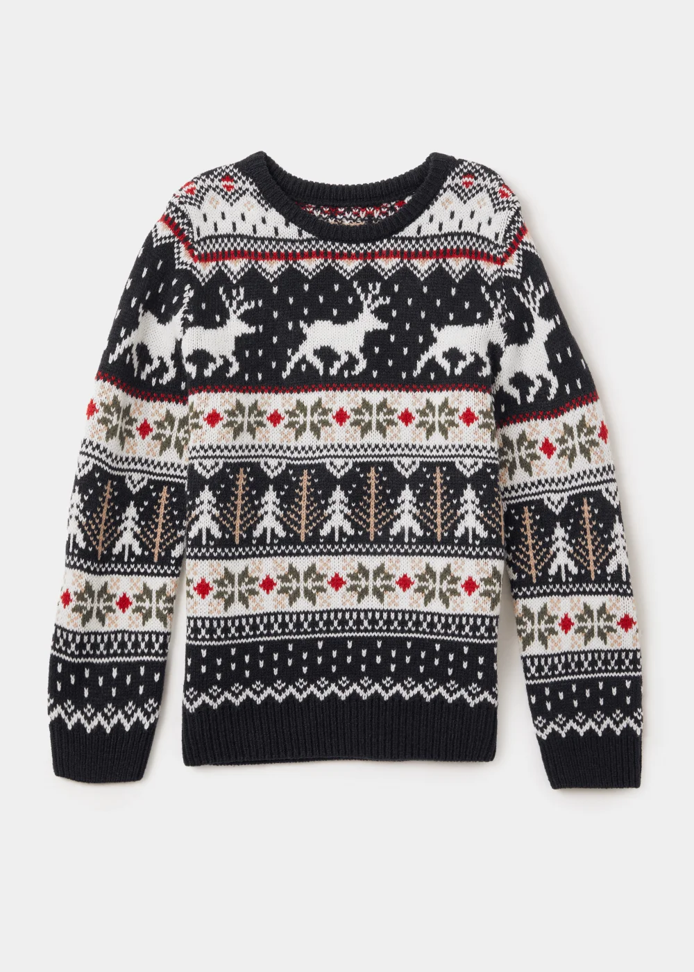 Boys Navy Fair Isle Knitted Christmas Jumper (4-13yrs) - 4 Yrs Image 1