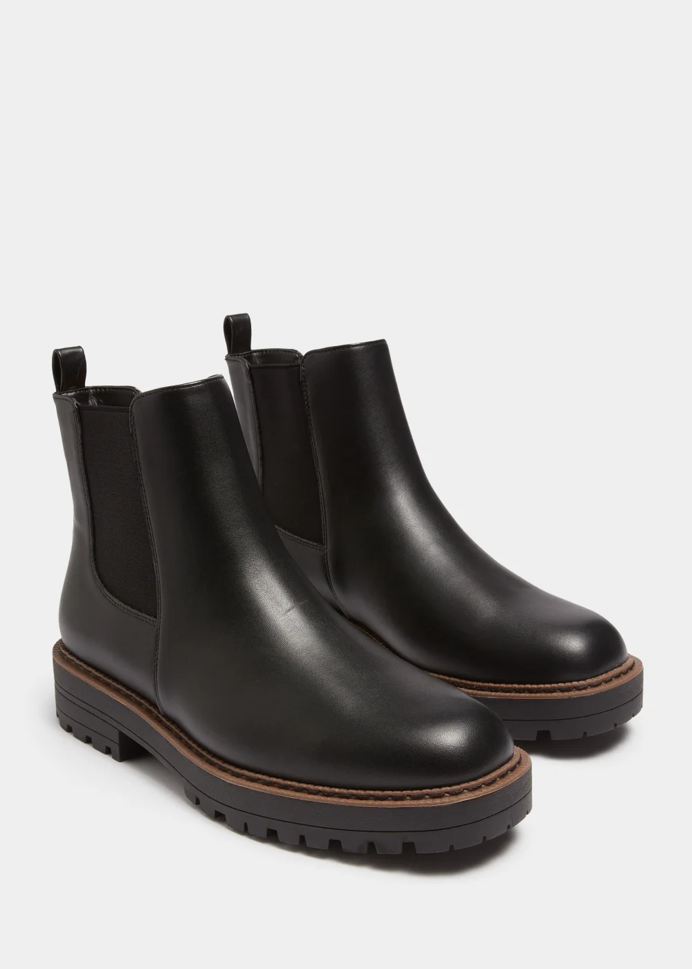 Black Square Toe Cleated Chelsea Boots - Size 3 Image 1