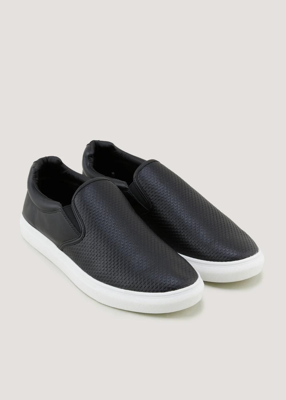Black Slip On Textured PU Shoes - Size 6 Image 1