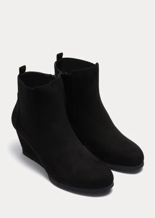 Black Wide Fit Wedge Heels - Size 3 Image 1