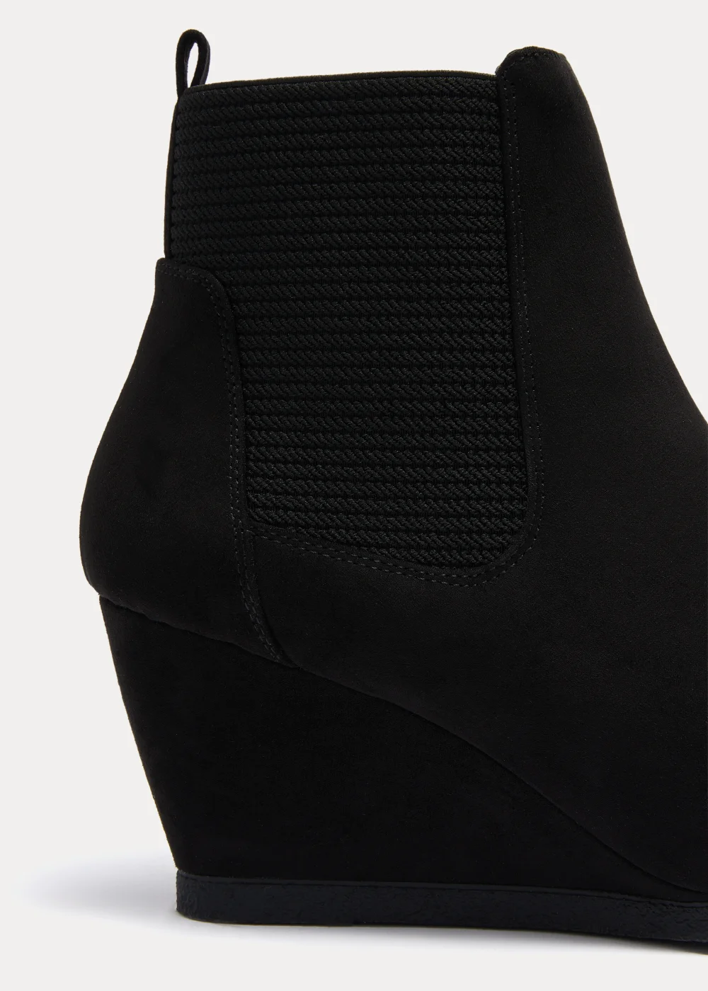 Black Wide Fit Wedge Heels - Size 3 Image 2