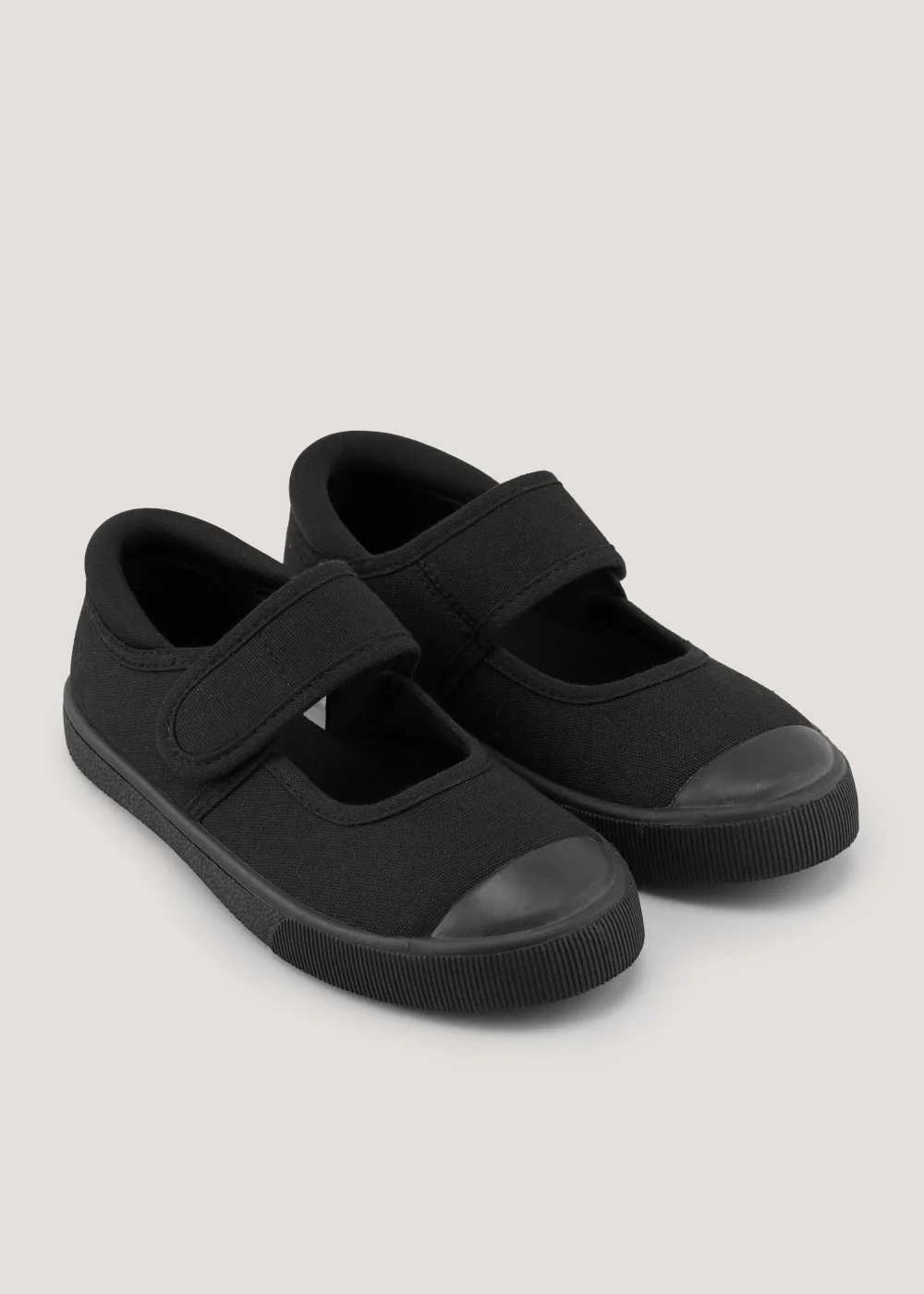 Kids Black School Mary Jane Plimsoll Pumps (Younger 7-Older 3) - Size 7 Infants Image 1