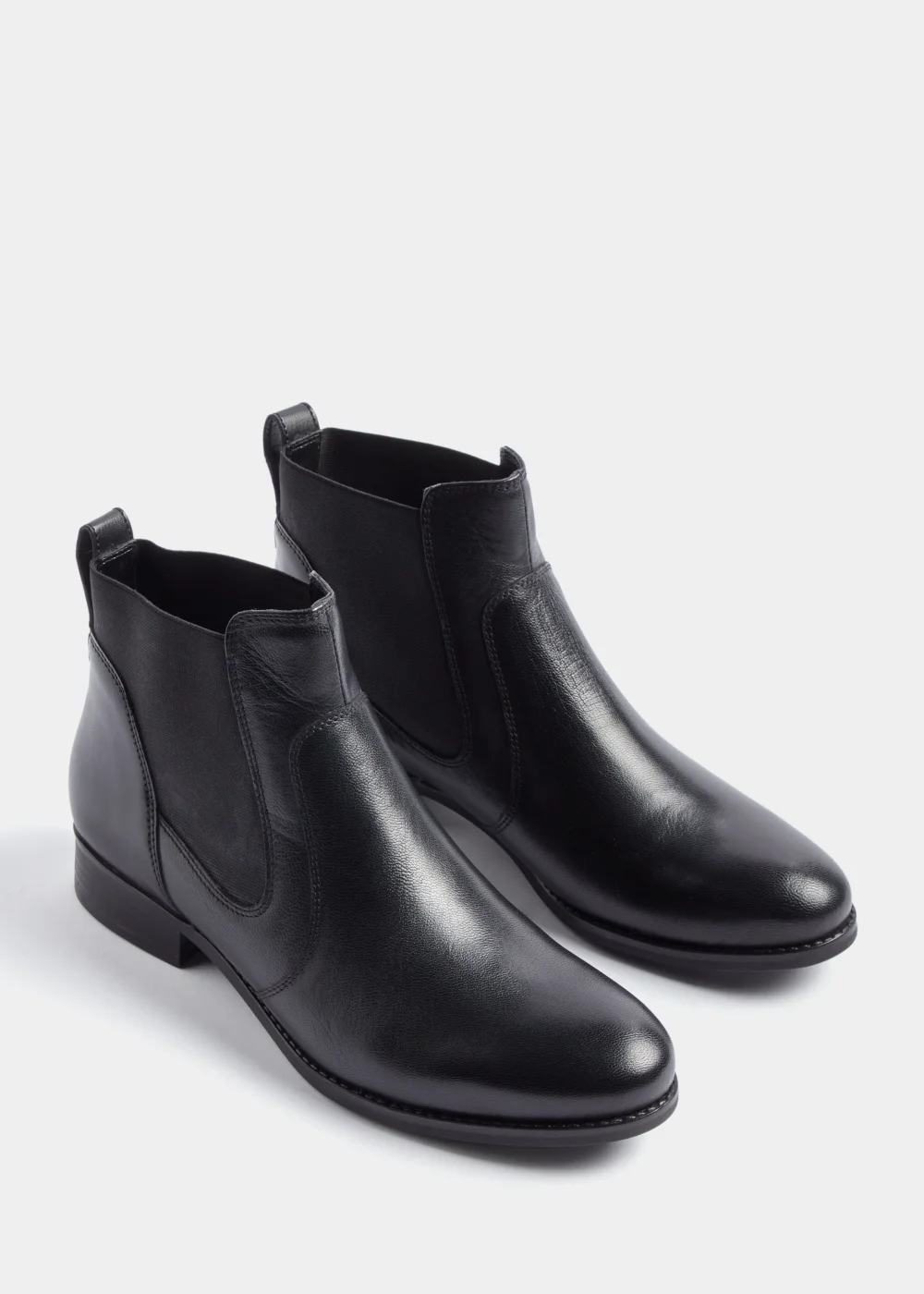 Black Flat Chelsea Boots - Size 3 Image 1
