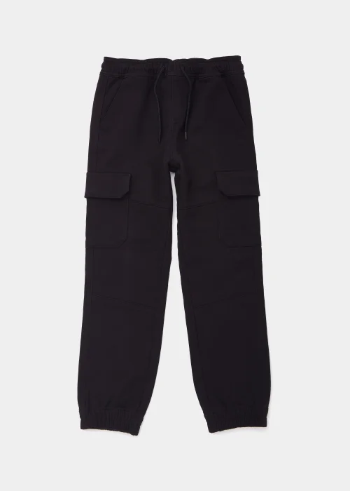 Boys Black Knitted Cargo Trousers (4-13yrs) - Age 4 Years Image 1