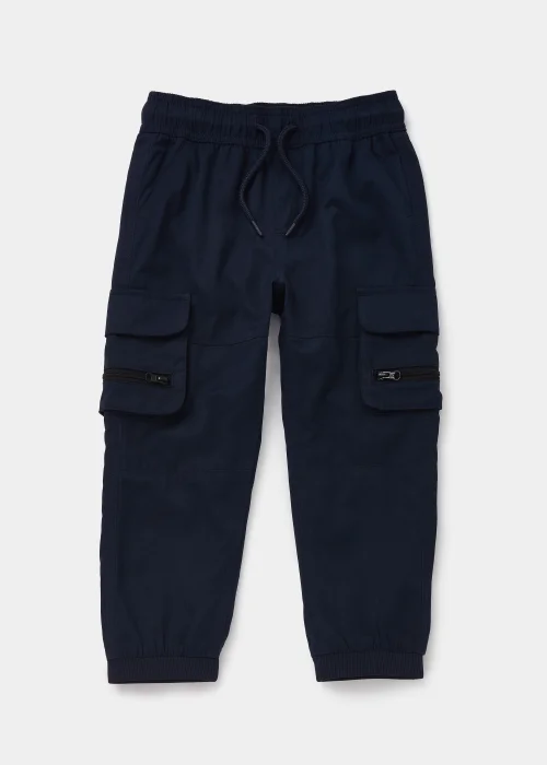 Boys Navy Cargo Trousers (9mths-6yrs) - Age 9 - 12 Months Image 1
