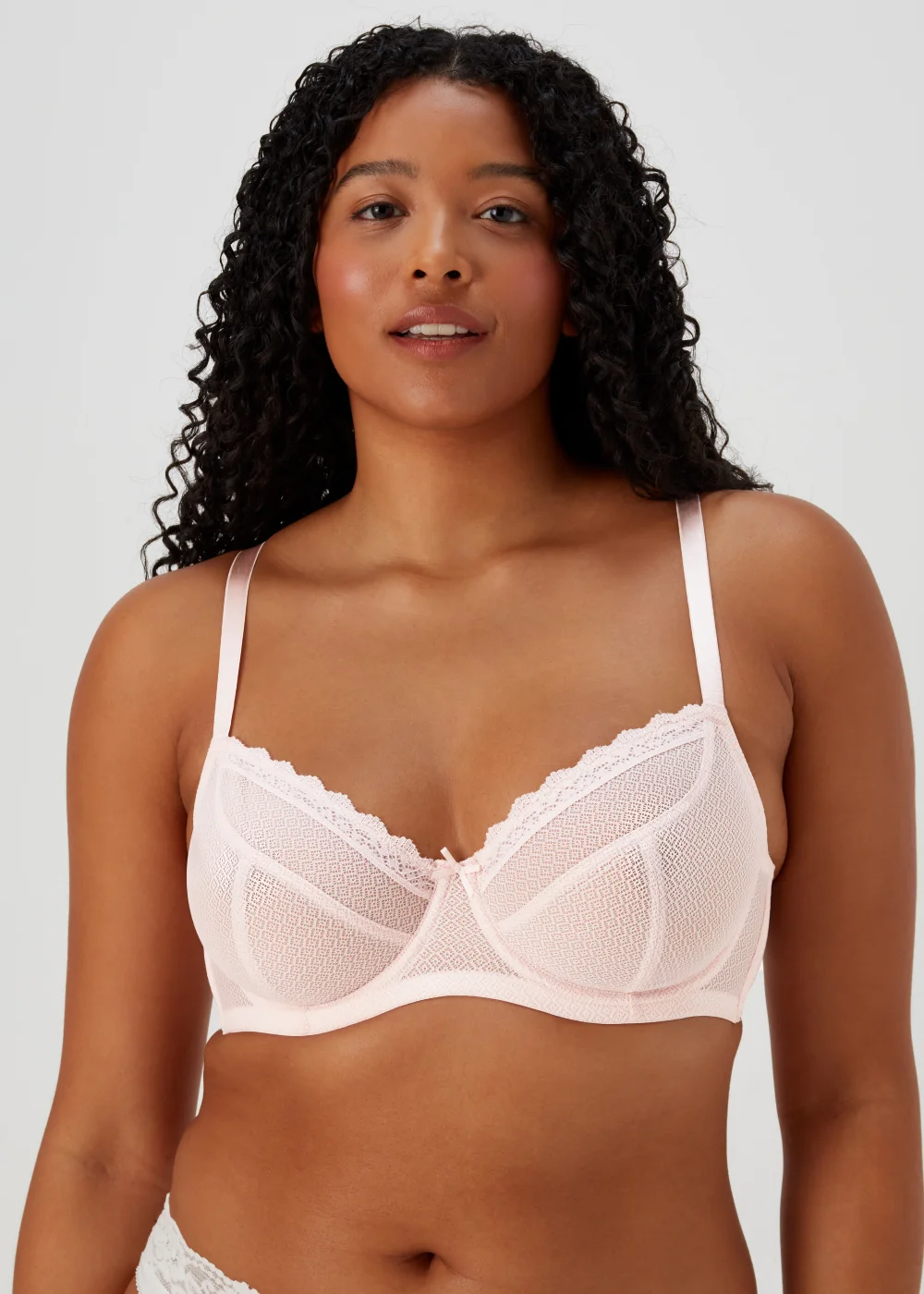 DD+ 2 Pack Black & Pink Textured Lace Non Padded Bras - 32DD Image 2