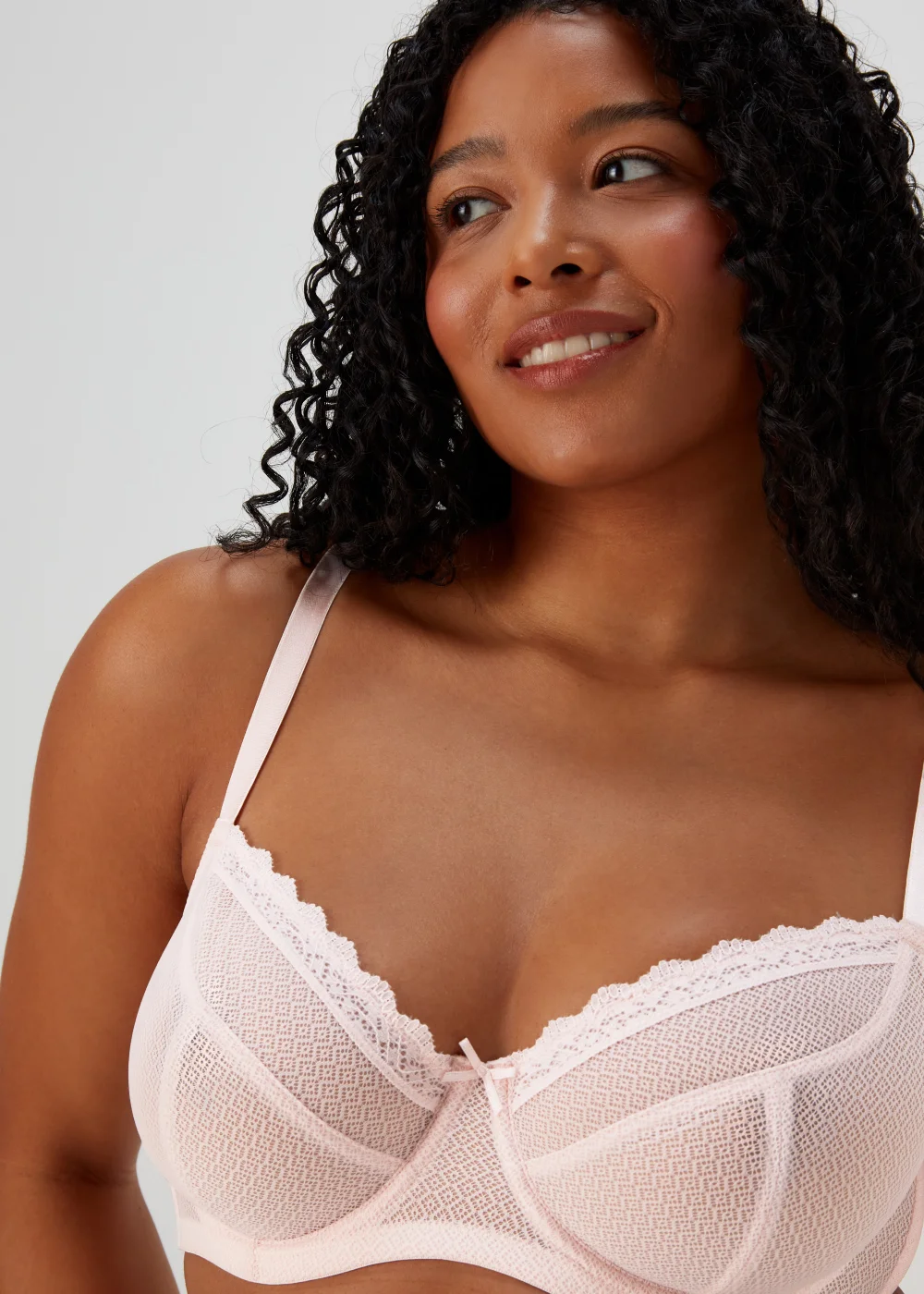 DD+ 2 Pack Black & Pink Textured Lace Non Padded Bras - 32DD Image 4