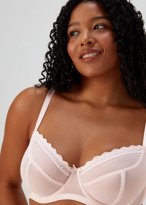 DD+ 2 Pack Black & Pink Textured Lace Non Padded Bras - 32DD Image 4