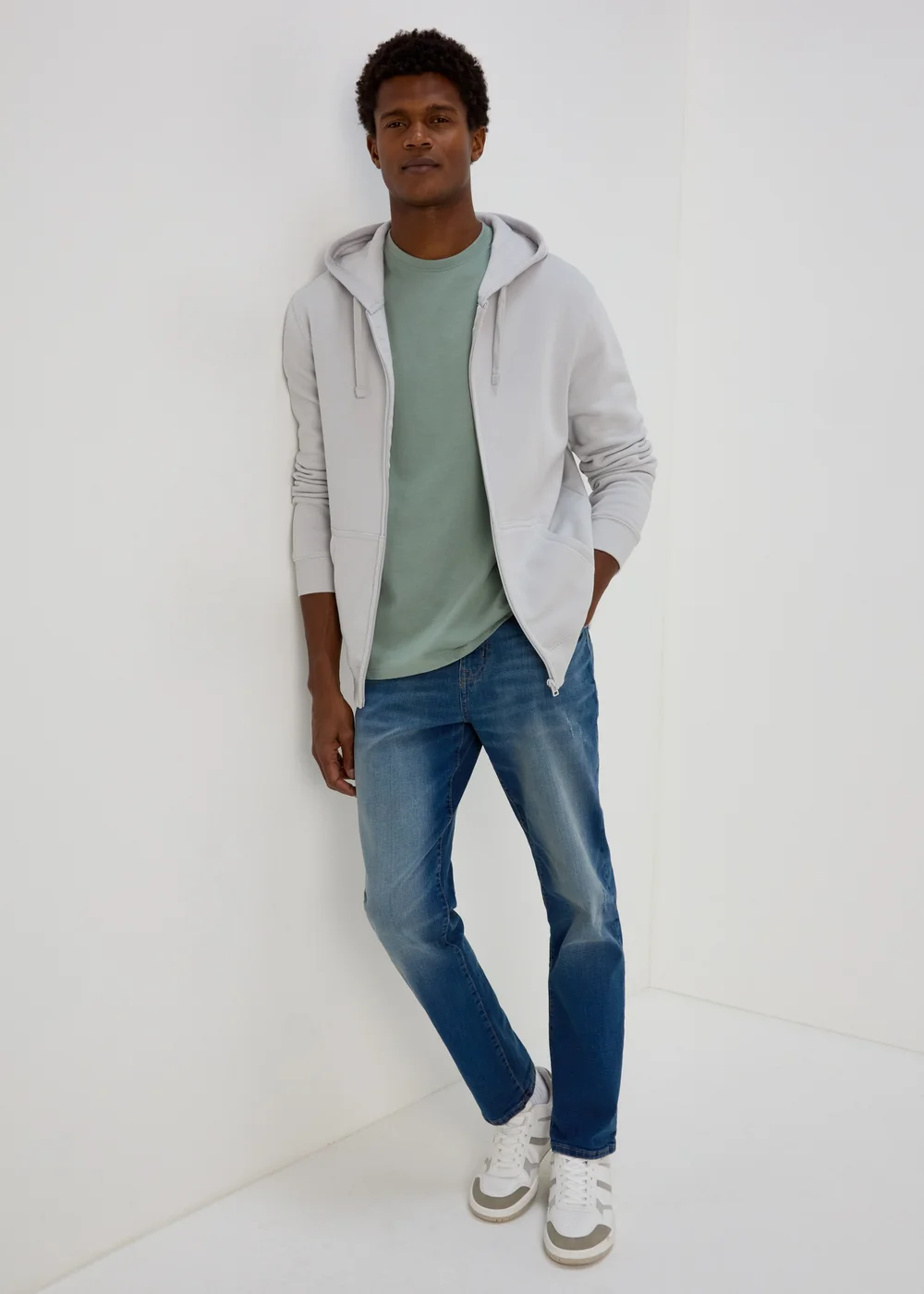 Grey Zip Up Hoodie - S Image 1