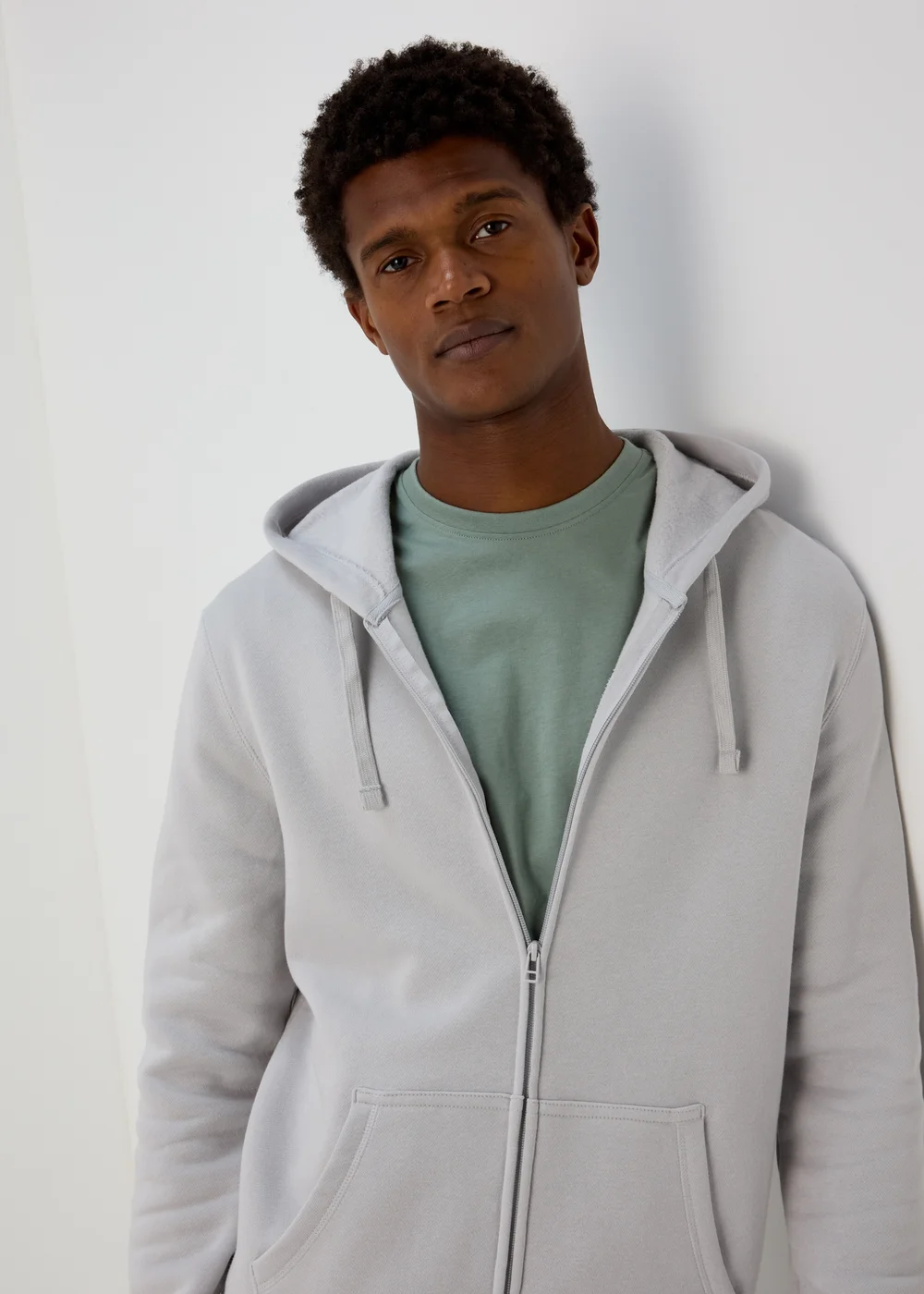 Grey Zip Up Hoodie - S Image 3