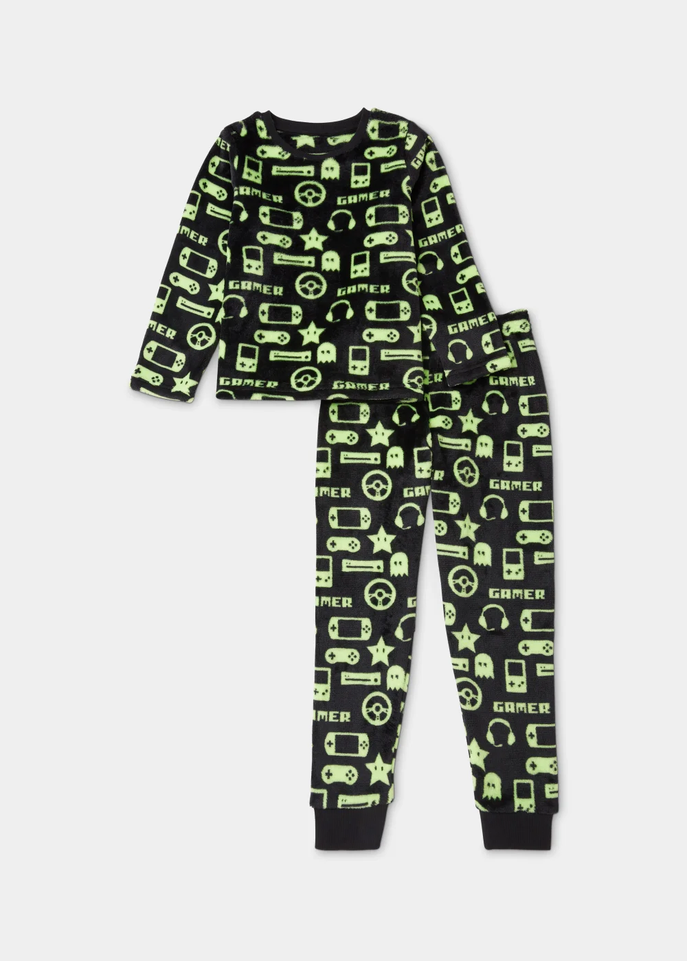 Kids Black Gaming Pyjama Set (5-13yrs) - Age 8 Years Image 1