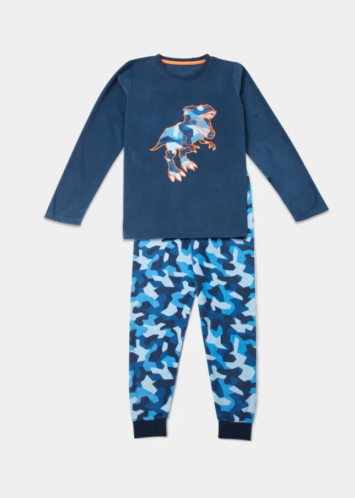 Boys Blue Dinosaur Microfleece Bundle Pyjama Set (5-13yrs) - Age 5 Years Image 2