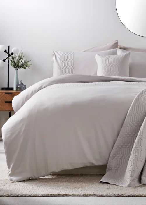 Grey Geo Pinsonic Duvet Cover - Single Image 1