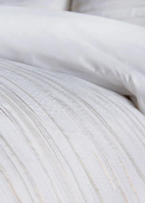 White Metallic Crinkle Duvet Cover - Double Image 2