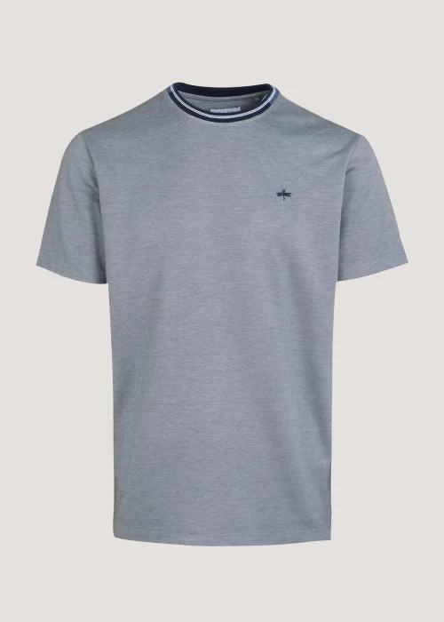 Grey Modal Tipped T-Shirt - Small Image 5