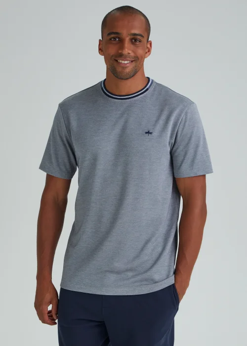 Grey Modal Tipped T-Shirt - Small Image 1