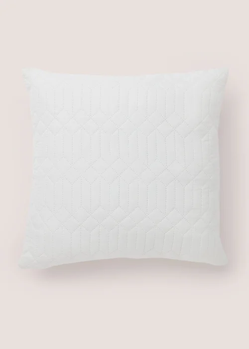 White Geo Pinsonic Cushion (40cm x 40cm) Image 1