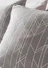 Grey Linear Chevron Reversible Duvet Cover - Single Image 2