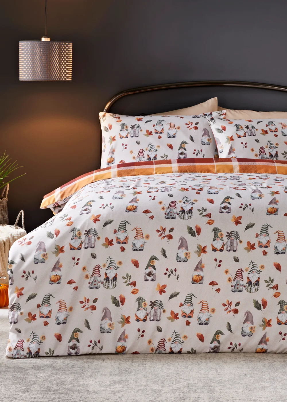 Natural Pumpkin Gnome Duvet Cover - Single Image 1