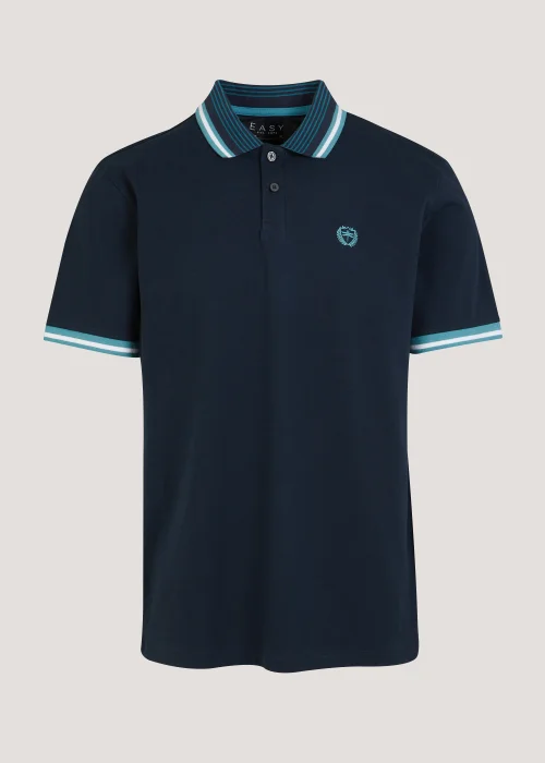 Navy Tipped Polo Shirt - S Image 5
