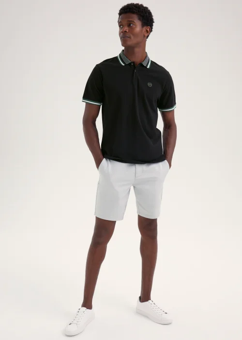 Black Tipped Polo Shirt - S Image 3