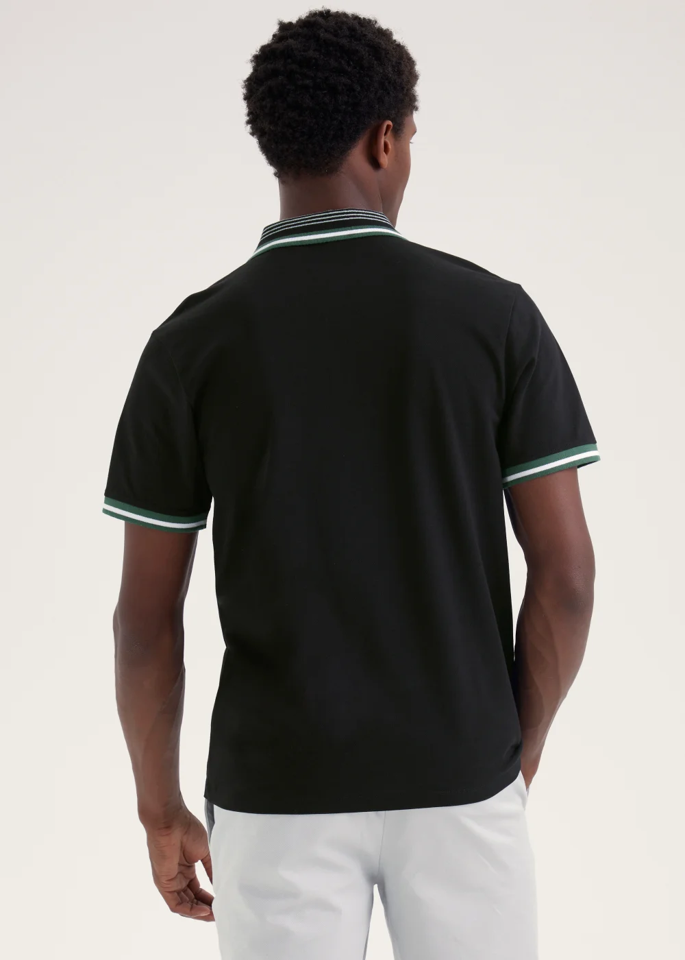 Black Tipped Polo Shirt - S Image 1
