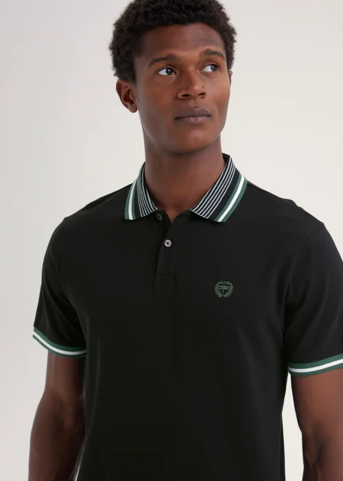 Black Tipped Polo Shirt - S Image 2
