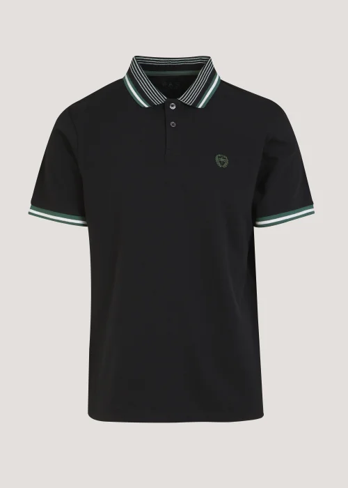 Black Tipped Polo Shirt - S Image 4